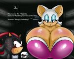  5:4 anthro aroused big_breasts blush breasts chiropteran duo english_text eulipotyphlan female hedgehog hi_res huge_breasts male mammal rouge_the_bat sega shadow_the_hedgehog sonic_the_hedgehog_(series) text ultimateshadow video_games wide_hips 