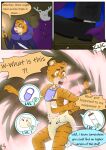  absurd_res ahcocqui anthro antlers baby_bottle cervid cloth_diaper clothing comic diaper digital_media_(artwork) duo english_text fantasy felid forced fur gameplay_mechanics glowing hair hi_res horn humanoid humiliation infantilism magic male mammal pantherine text tiger transformation video_games 