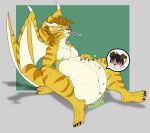  after_vore anthro belly big_belly claws digestion digestion_noises duo foxynoms hi_res hybrid male male/male nude oral_vore same_size_vore toe_claws vore x_eyes 