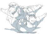  2021 anthro belly duo eyewear felid glasses humanoid_hands kemono lion male mammal overweight overweight_male pantherine simple_background sketch train_(artist) white_background 