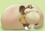  2021 anthro balls belly big_balls big_butt bodily_fluids brown_body brown_fur butt canid canine cum cum_on_ground fur genital_fluids genitals gyobu hi_res huge_balls hyper hyper_balls hyper_genitalia kemono male mammal moobs navel obese obese_anthro obese_male overweight overweight_anthro overweight_male raccoon_dog senakun0530 solo tanuki tokyo_afterschool_summoners video_games 