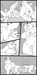  1:2 2020 abs anthro belly big_breasts black_and_white bodily_fluids breast_grab breast_squish breasts butt canid canine comic comic_page cum cum_in_mouth cum_in_pussy cum_inside dialogue english_text exhausted eyes_closed face_fucking fellatio female flaccid fluffy fluffy_tail fur furniture gangbang genital_fluids genitals gnoll grin group group_sex hand_on_breast hand_on_head hand_on_hip hand_on_leg hi_res huge_breasts hyaenid kobold lagotrope laying_on_ground lizard lying male male/female mammal mane monochrome musical_note nipples nude on_front oral penile penis reptile ria_(gnoll) scalie sex shoulder_grab smile spitroast spread_legs spreading squish table text thick_thighs tongue tongue_out wide_hips 