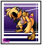  anthro avian beak bird border breasts chicken clothed clothing digital_media_(artwork) female five_nights_at_freddy&#039;s five_nights_at_freddy&#039;s_2 fourball galliform gallus_(genus) hi_res machine non-mammal_breasts open_mouth phasianid robot simple_background solo toy_chica_(fnaf) video_games white_border 