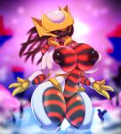 2020 absurd_res altered_forme_giratina anthro anthrofied ashraely big_breasts blush bodily_fluids breasts butt claws colored curvy_figure digital_drawing_(artwork) digital_media_(artwork) feathers female front_view genitals giratina hi_res horn huge_breasts humanoid legendary_pok&eacute;mon looking_at_viewer mammal nintendo nipples non-mammal_breasts pok&eacute;mon pok&eacute;mon_(species) pok&eacute;morph pussy simple_background solo thick_thighs video_games voluptuous white_body wide_hips 