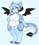  &lt;3 &lt;3_eyes 2020 3_toes 4_fingers absurd_res anthro belly big_breasts blue_body blue_hair breasts chubby_anthro chubby_female claws countershade_face countershade_tail countershade_torso countershading deep_navel dragon ear_piercing eye_through_hair eyebrow_through_hair eyebrows eyelashes fangs featureless_breasts featureless_crotch feet female fingers freckles full-length_portrait hair hi_res horn koboldcourier looking_aside navel nude open_mouth open_smile pawpads piercing portrait red_eyes scalie smile solo standing teeth thick_thighs toe_claws toes tongue translucent translucent_hair wings 