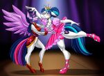  amused anthro ballerina ballet bottomwear brother bulge clothed clothing crossdressing dancewear duo embarrassed female friendship_is_magic genderplay humor jilo lost_bet male male/female my_little_pony shining_armor_(mlp) sibling skirt tutu twilight_sparkle_(mlp) 