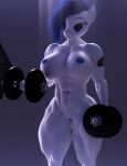  3d_(artwork) abs absurd_res anthro big_breasts breasts dashie116 digital_media_(artwork) dumbbell equid equine exercise female genitals hasbro hi_res mammal muscular muscular_female my_little_pony nipples nude pussy weightlifting weights workout 