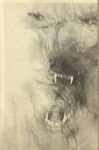  1976 20th_century abstract abstract_background ambiguous_gender ancient_furry_art black_and_white black_nose canid canine canis creepy feral greyscale growling mammal monochrome nightmare_fuel open_mouth scary small_eyes solo stephen_gammell surreal traditional_media_(artwork) were werecanid werecanine werewolf wolf 