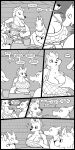  1:2 2020 ? adventurer anthro armor belt belt_buckle big_breasts black_and_white breast_grab breast_squish breasts canid canine chair cleavage clothed clothing comic comic_page cup dialogue druid english_text female fluffy fluffy_tail fur furniture gloves gnoll group hand_on_breast handwear hi_res huge_breasts hyaenid kobold lagotrope laugh lizard looking_at_breasts magic_user male male/female mammal mane monochrome reptile rerebrace ria_(gnoll) scalie skimpy_armor skindentation smile squish table text thick_thighs tight_clothing tight_topwear topwear tribal_spellcaster wide_hips 