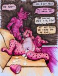  anthro bodily_fluids cum duo embarrassed english_text genital_fluids genitals hi_res male male/male party penis plushie plushification plushsuit sushiotter_(artist) text 