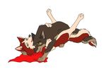  ambiguous_gender balto balto_(film) bandanna canine dog duo feral fur husky jenna lying mammal missionary_position on_back plain_background red_fur sex white_background 