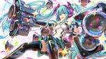  aqua_hair green_eyes hatsune_miku headphones long_hair microphone tagme_(artist) twintails vocaloid 