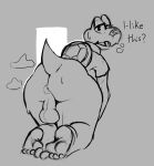  absurd_res anthro anus backsack balls butt feet genitals hi_res koopa koops male mario_bros monochrome nintendo paper_mario pompsadoodle presenting reptile scalie solo turtle video_games 