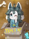  3:4 anthro canid canine clothed clothing english_text felid feline female hair looking_at_viewer mammal solo tem temmie_(undertale) text topwear undertale unknown_artist video_games white_body 