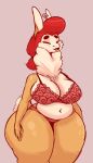  anthro big_breasts bra breasts camelid cleavage clothed clothing ear_piercing ear_ring female llama mammal mature_female panties piercing solo thehoneybutter thick_thighs underwear 