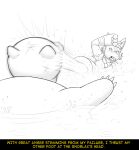  black_and_white clothed clothing comic duo female fidchellvore hildegard_(fidchellvore) lucario male monochrome nintendo partially_clothed partially_submerged pok&eacute;mon pok&eacute;mon_(species) snorlax text video_games water 
