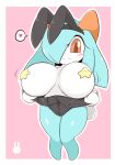  &lt;3 2021 big_breasts breasts bunny_costume clothing costume fake_ears fake_rabbit_ears female hi_res humanoid kirlia looking_at_viewer nintendo not_furry orange_eyes pok&eacute;mon pok&eacute;mon_(species) shiny_pok&eacute;mon short_stack simple_background smile solo standing sugaru video_games wrist_cuff 