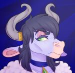  anthro bovid bovine cattle deanwolfwood digital_media_(artwork) female green_eyes horn icon mammal pink_nose solo 