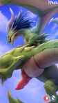  2021 9:16 animal_genitalia anus big_butt bodily_fluids butt claws cygames day detailed_background digital_media_(artwork) dragalia_lost dragon erection feral genital_slit genitals green_body green_scales hi_res horizontal_slit knot male membrane_(anatomy) membranous_wings midgardsormr_(dragalia_lost) nawka nintendo open_mouth outside penis red_eyes scales scalie shaded sharp_teeth sky slit solo teeth toe_claws tongue video_games wings 