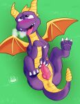 activision animal_genitalia animal_penis anus boyhowdy breath butt cross-eyed dragon erection eye_roll feet feral genitals hi_res hindpaw horn hot_breath looking_pleasured lying male masturbation on_back outside panting pawpads paws penis scalie solo spyro spyro_the_dragon tongue tongue_out video_games wings 