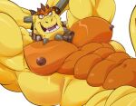  abs activision anthro biceps boris_(spyro) broken_horn dragon hands_behind_back horn looking_at_viewer male muscular muscular_anthro nipples pecs scalie solo spyro_reignited_trilogy spyro_the_dragon teeth thymilph unfinished video_games yellow_body 