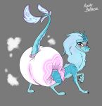  2021 asian_mythology blush diaper disney dragon east_asian_mythology eastern_dragon female feral furgonomics hi_res mythology poofbuttrocky purple_eyes raised_tail raya_and_the_last_dragon simple_background sisu_(ratld) solo 