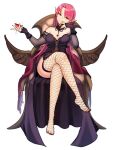  azur_lane barefoot breasts cleavage commission commissioner_upload crossed_legs cup dress drinking_glass duke_of_york_(azur_lane) fishnets licking_lips looking_at_viewer nail_polish no_shoes pink_hair pokey sitting tongue tongue_out vampire wine_glass 