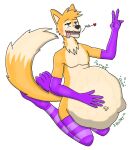  alpha_channel anthro belly canid canine clothing femboy_fox fox hi_res legwear male mammal navel samfox thigh_highs vore 