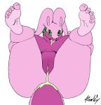  anthro big_breasts bodily_fluids breasts curvaceous curvy_figure dripping_pussy feet female genital_fluids genitals goodra hi_res huge_breasts huge_thighs humanoid_feet humanoid_genitalia legs_up looking_at_viewer lying nintendo on_back pok&eacute;mon pok&eacute;mon_(species) presenting presenting_pussy pussy pussy_juice realius simple_background solo spread_legs spreading thick_thighs traditional_media_(artwork) video_games voluptuous 