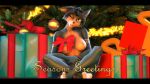  16:9 2018 3d_(artwork) anthro black_bars blinking blue_body blue_fur blue_hair breasts canid canine christmas christmas_present christmas_tree crossed_legs digital_drawing_(artwork) digital_media_(artwork) female fox fur furniture genitals green_eyes hair hi_res hindpaw holidays krystal letterbox mammal multicolored_body multicolored_fur nintendo nude one_eye_closed paws plant pussy ribbons seductive silvarion silvarus sitting solo star_fox tattoo text tree video_games white_body white_fur widescreen 