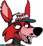  2014 animatronic anthro black_nose canid canine close-up clothed clothing crossover english_text five_nights_at_freddy&#039;s fox foxy_(fnaf) fur gatorguts half-closed_eyes hat headgear headwear humor long_ears looking_aside looking_away machine male mammal meme multicolored_ears narrowed_eyes nickelodeon notched_ear open_mouth pink_ears pink_tongue pirate portrait red_body red_ears red_fur robot sharp_teeth simple_background smile solo spongebob_squarepants teeth text tongue url video_games white_background yellow_eyes 