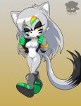  anthro breasts butt exposed_breasts eyeshadow fan_character felid feline felis female fur grey_body grey_fur half-closed_eyes hi_res humanoid makeup mammal narrowed_eyes orange_eyes rauko_the_wildcat_(sirjzau) sirjzau solo wildcat yellow_eyes 