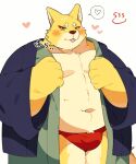  &lt;3 0119_muu 2021 anthro asian_clothing belly blush bulge canid canine canis clothed clothing domestic_dog east_asian_clothing fundoshi japanese_clothing kemono male mammal overweight overweight_male solo underwear 