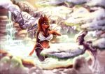  anthro athletic athletic_female balvenie_(tanrowolf) bikini breasts canid canine canis clothing detailed_background dobermann domestic_dog female hair inviting long_hair looking_at_viewer mammal navel outside partially_submerged pinscher plant pond pose red_hair scenery snow solo standing swimwear text toxi_de_vyne_(artist) url water waterfall white_bikini white_clothing white_swimwear 