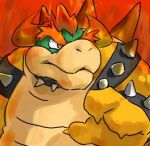  2006 anthro belly biped bowser digital_media_(artwork) green_body kemono koopa leopon low_res mario_bros nintendo oekaki orange_body overweight scalie solo video_games 