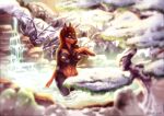  2020 anthro areola arm_markings athletic athletic_anthro athletic_female balvenie_(tanrowolf) black_body black_fur black_nose breasts brown_body brown_fur canid canine canis convenient_censorship detailed_background dobermann domestic_dog female fur hair hot_spring inviting long_hair looking_at_viewer mammal markings multicolored_body multicolored_fur nature navel nipples nude onsen outside partially_submerged pink_areola pink_nipples pinscher plant pond pose red_hair scenery shoulder_markings signature skinny_dipping smile snow solo standing standing_in_water text toxi_de_vyne_(artist) tree two_tone_body two_tone_fur url water waterfall white_markings winter 