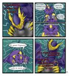  absurd_res begging comic digimon digimon_(species) english_text hi_res lucemon male monodramon p.v.su solo text vee_stitch 