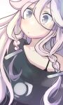  1girl absurdres black_shirt blue_eyes braid cevio commentary esy expressionless hair_flaps highres ia_(vocaloid) long_hair off-shoulder_shirt off_shoulder pink_hair shirt solo twin_braids upper_body very_long_hair vocaloid 