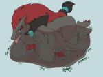  2021 3_claws 3_fingers 3_toes 4:3 abdominal_bulge after_vore anthro anthro_domination anthro_pred anthro_prey arm_tuft barefoot barely_visible_breasts belly belly_squeeze big_belly biped black_body black_fur black_pawpads black_text black_tuft blue_eyes blue_sphere bodily_fluids breasts breath burping butt canid canine ceres_(radarn) cheek_tuft claws cramped digestion digital_drawing_(artwork) digital_media_(artwork) domination duo ear_tuft english_text facial_markings facial_tuft fan_character fangs featureless_breasts feet female female_domination female_pred finger_claws fingers flat_colors fluffy fluffy_chest fluffy_hair forced fur fur_tuft gore green_text grey_background grey_body grey_fur hair half-closed_eyes hand_on_stomach head_markings hi_res hindpaw hungry hyper hyper_belly imminent_death inner_ear_fluff internal jewelry leg_tuft legs_up long_hair looking_back lying male male_prey mammal markings melting mostly_nude motion_lines muffled narrowed_eyes neck_tuft necklace nintendo nude on_front onomatopoeia open_mouth oral_vore orb organs panting partially_submerged pawpads paws pingthehungryfox pink_tongue pok&eacute;mon pok&eacute;mon_(species) pushing rai_(radarn) red_claws red_hair red_markings red_tuft restrained rope rumbling_stomach sadism same_size_vore satisfied scared sharp_claws shoulder_tuft side_boob side_view simple_background smile soft_vore solo_focus sound_effects sphere stomach stomach_acid struggling teeth text three-quarter_view toe_claws toes tongue tongue_out tuft unwilling_vore video_games vore zoroark 