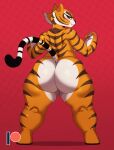  2021 absurd_res anthro big_butt blush butt dreamworks felid female hi_res huge_butt kung_fu_panda looking_at_viewer looking_back mammal master_tigress nude pantherine solo sssonic2 tiger 