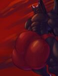  2019 anthro balls big_balls big_bulge big_muscles big_penis bulge canid canine clothing demon genitals hi_res horn huge_balls huge_bulge huge_muscles huge_penis hyper hyper_balls hyper_bulge hyper_genitalia hyper_penis low-angle_view male mammal muscular penis red_eyes solo sonicgamer underwear wings 