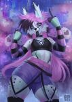  2021 5_fingers anthro blue_eyes breasts clothed clothing digital_media_(artwork) eyebrows eyelashes female fingers hair midriff navel open_mouth pink_hair smile solo sorafoxyteils teeth tongue 