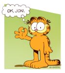  2020 anthro comic_panel dsp2003 garfield_(series) garfield_the_cat gradient_background hi_res looking_at_viewer male meme ok_boomer ok_hand_sign signature simple_background smile solo thought_bubble 