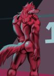  anime anthro back_muscles biceps big_butt brand_new_animal butt canid canine canis hi_res humanoid invalid_tag male mammal muscular muscular_male shirou_ogami solo studio_trigger triceps tush wolf 
