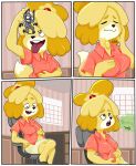  animal_crossing anthro bf-felz burping clothed clothing duo female hi_res isabelle_(animal_crossing) male male/female micro nintendo oral_vore raymond_(animal_crossing) slightly_chubby video_games vore 