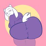  1:1 2021 absurd_res anthro big_butt boss_monster bovid butt caprine female goat hi_res looking_back mammal mature_anthro mature_female mythabyss simple_background sitting solo toriel undertale video_games white_background 