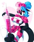  anthro blue_hair clothed clothing digital_media_(artwork) female hair hi_res pink_hair solo xnightmelody 