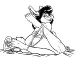  anthro bed bunny_bloom butt candy_box clothing eyewear female flower fur furniture glasses hair lagomorph leporid looking_back mammal monochrome mostly_nude panties plant rabbit rear_view rose_(flower) solo style_wager underwear 