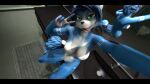  16:9 2020 3d_(artwork) anthro bathroom black_bars blue_body blue_fur blue_hair breasts canid canine digital_media_(artwork) female fox fur genitals gesture green_eyes hair handpaw hi_res krystal krystal_appreciation_month letterbox mammal mirror multicolored_body multicolored_fur multicolored_tail nintendo nude paws pussy selfie silvarion silvarus sink solo star_fox tailband tattoo tongue tongue_out v_sign video_games white_body white_fur widescreen 