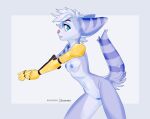  anthro breasts female genitals lombax mammal nude pinup pose pussy ratchet_and_clank rift_apart_lombax robotic_arm small_breasts solo sony_corporation sony_interactive_entertainment video_game_character video_games zowato 